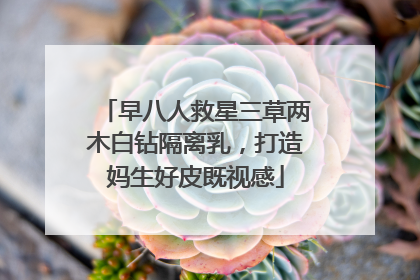 早八人救星三草两木白钻隔离乳，打造妈生好皮既视感
